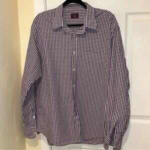 Untuckit Men’s Long Sleeve Button Plaid Purple Size X-Large
